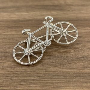 Silver Bicycle Brooch