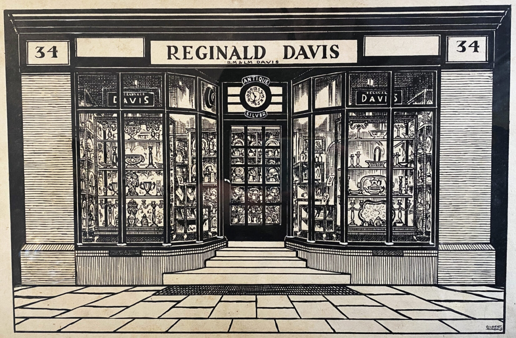 A drawing of reginald davis store front