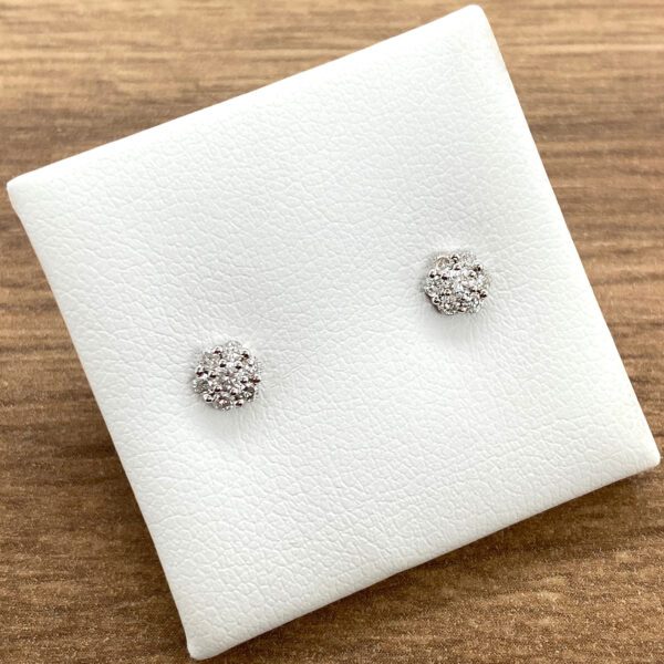 Pair of diamond cluster stud earrings.