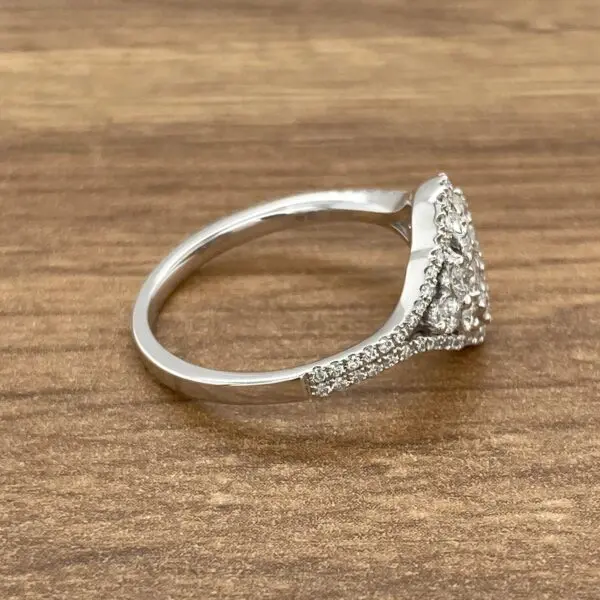 Diamond ring with a cluster setting.