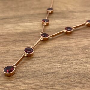 Garnet Collet Drop Necklace