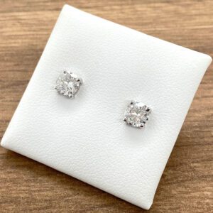 Diamond Solitaire Stud Earrings, 1ct