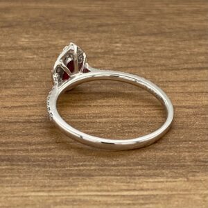 Ruby & Diamond Pear Halo Cluster Ring