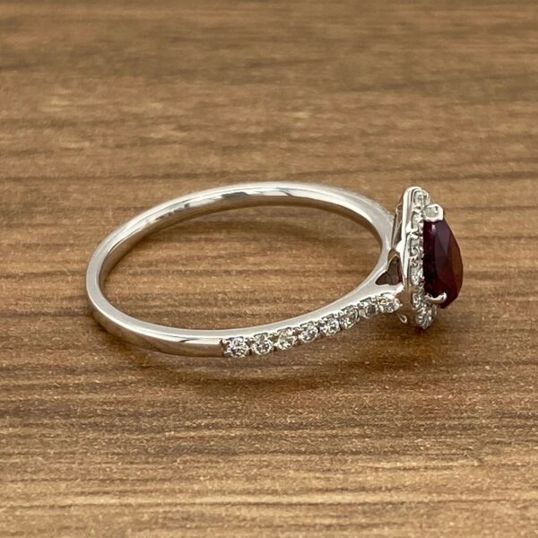 Diamond and ruby engagement ring.