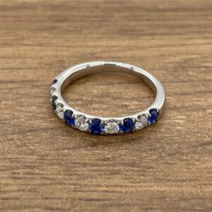 Sapphire & Diamond Half Eternity Ring, 0.69ct