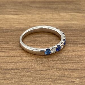 Sapphire & Diamond Half Eternity Ring, 0.69ct