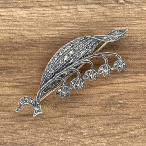 Silver & Marcasite Lily of the Valley Brooch