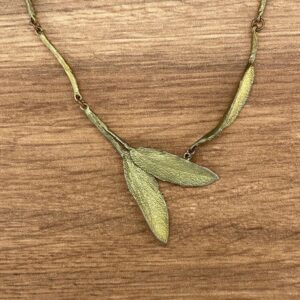Bronze Sage Leaf Necklace, Michael Michaud