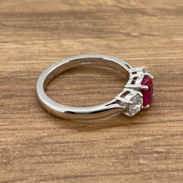 Ruby and diamond engagement ring.