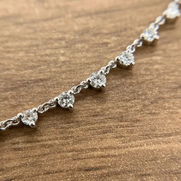 Diamond necklace with white gold chain.