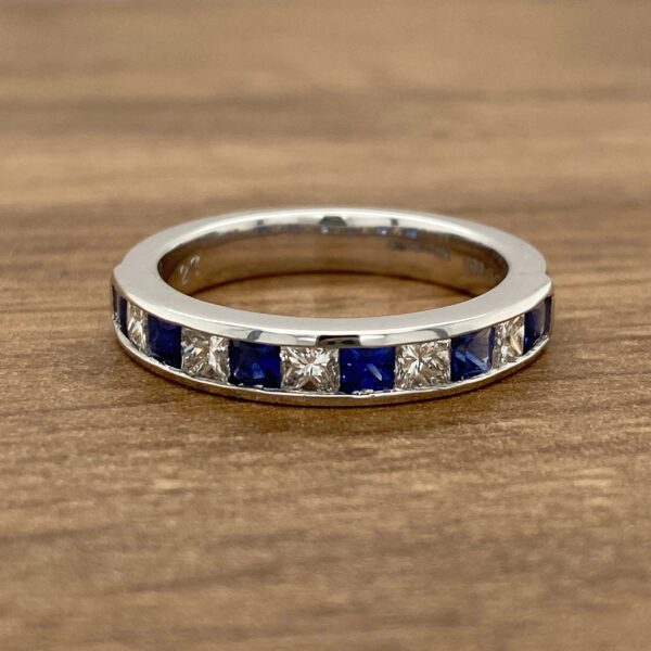 Diamond and sapphire eternity band.