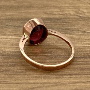 Garnet Large Oval Single Stone Ring