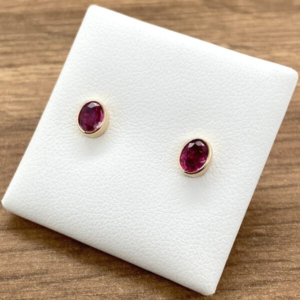 Pair of ruby gemstone earrings.