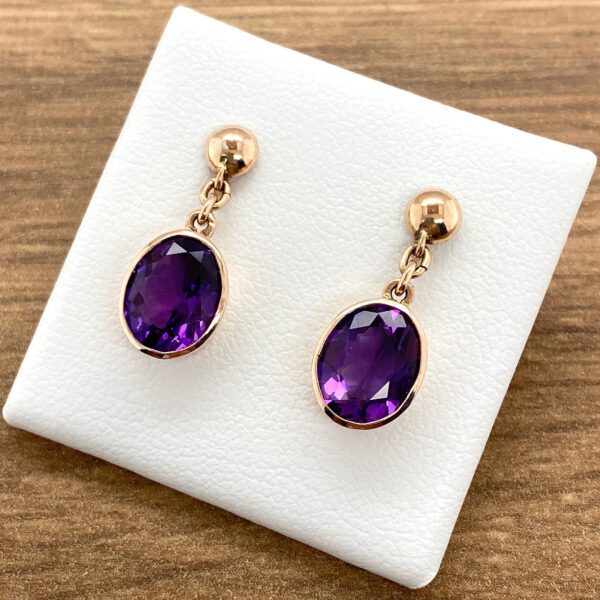 Amethyst dangle earrings.