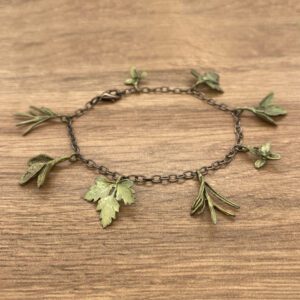 Bronze Petite Herb Charm Bracelet, Michael Michaud