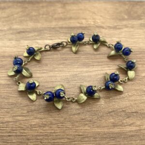 Bronze & Lapis Blueberry Bracelet, Michael Michaud