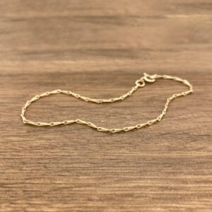 Gold Delicate Hayseed Chain Bracelet, 9ct