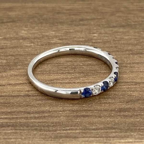 Diamond and sapphire eternity band ring.