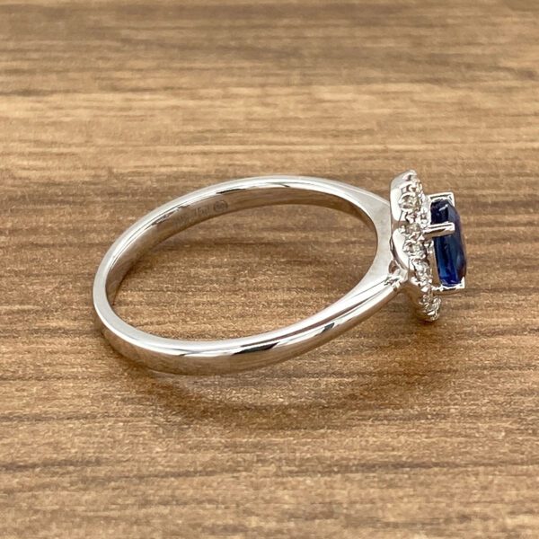 Diamond and sapphire engagement ring.