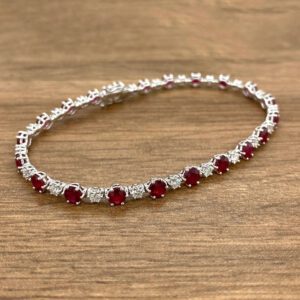 Ruby & Diamond Line Bracelet, 6.21ct