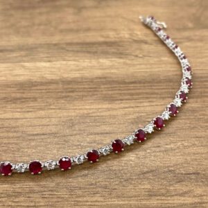 Ruby & Diamond Line Bracelet, 6.21ct