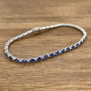 Sapphire & Diamond Line Bracelet