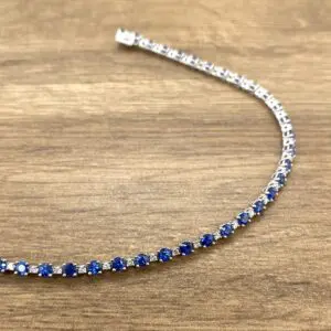 Sapphire & Diamond Line Bracelet