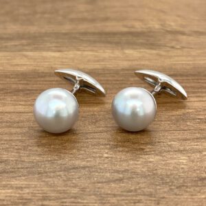 Silver & Pearl Cufflinks