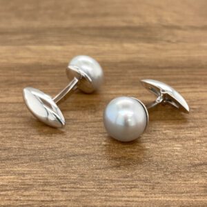 Silver & Pearl Cufflinks