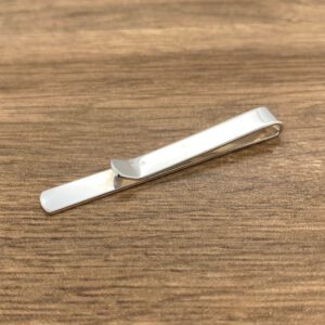 Silver Tie Slide, Engraved Arrow Style