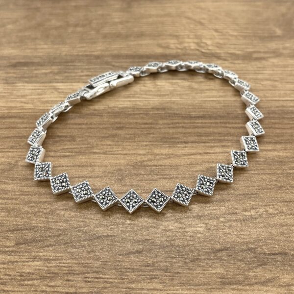 Silver marcasite diamond bracelet.