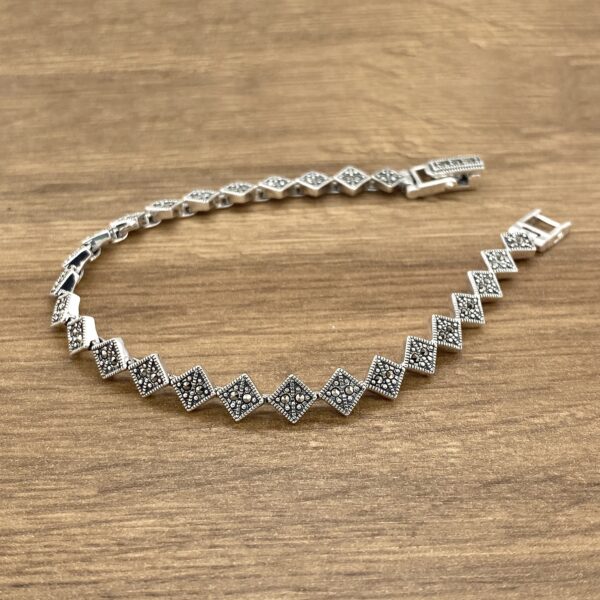 Silver marcasite diamond bracelet.