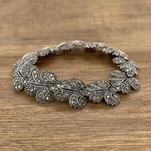 Silver & Marcasite Leaf Bracelet