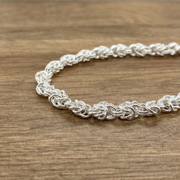 Silver Byzantine chain bracelet jewelry.