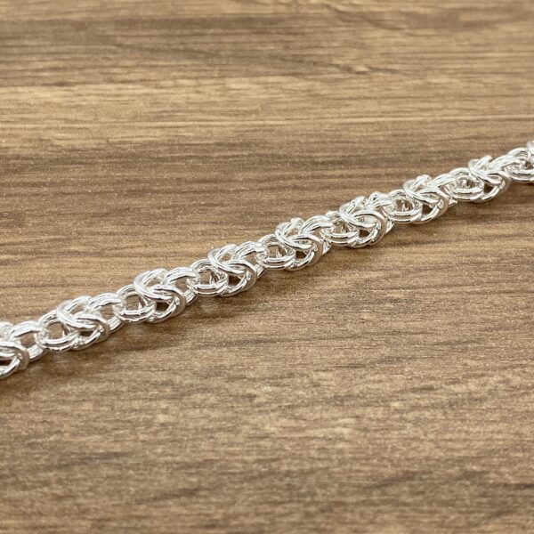 Silver Byzantine chain bracelet jewelry.