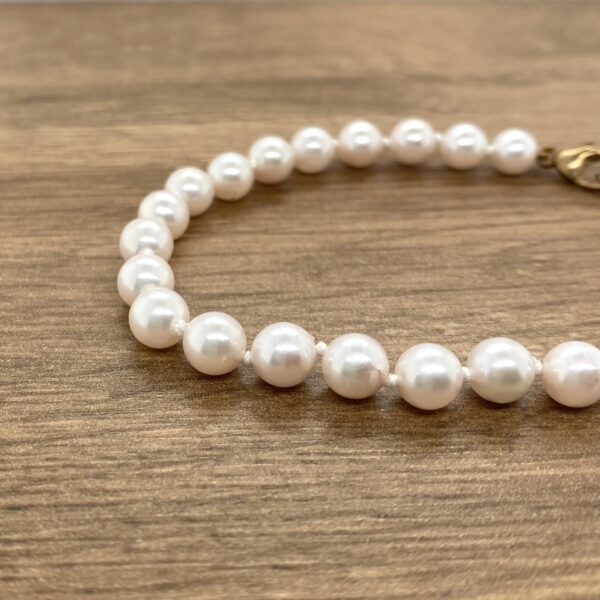 Pearl Strand Bracelet, White Akoya Cultured 6-6.5mm - Image 3