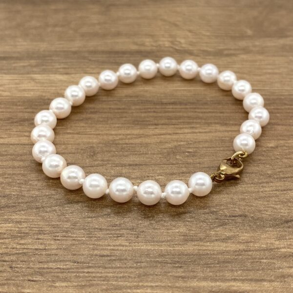 Pearl Strand Bracelet, White Akoya Cultured 6-6.5mm - Image 4